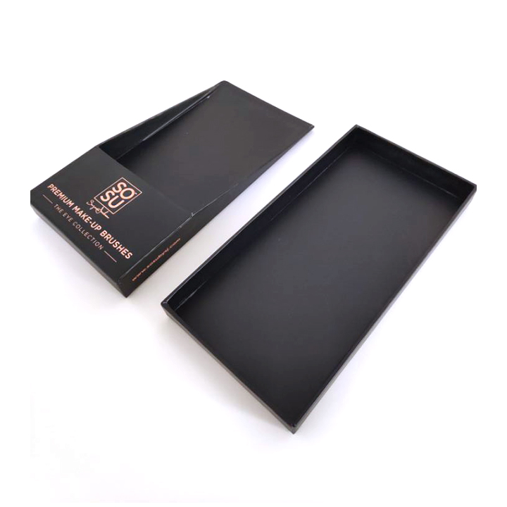 Fashion special customized rigid cardboard box with hot stamped logo for makeup brushes packaging