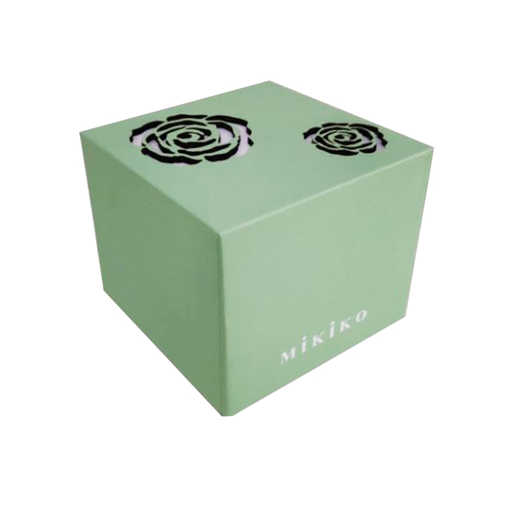 Handmade customized paper gift decoration Jewelry box with lasered flower