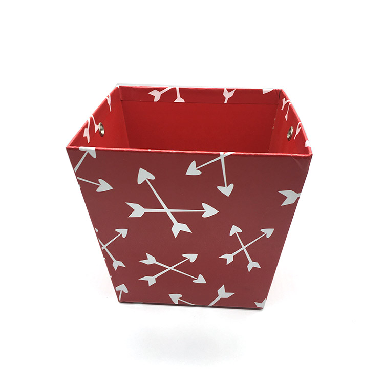 Custom made cute printing design rigid cardboard angled basket Boxes for gift packing